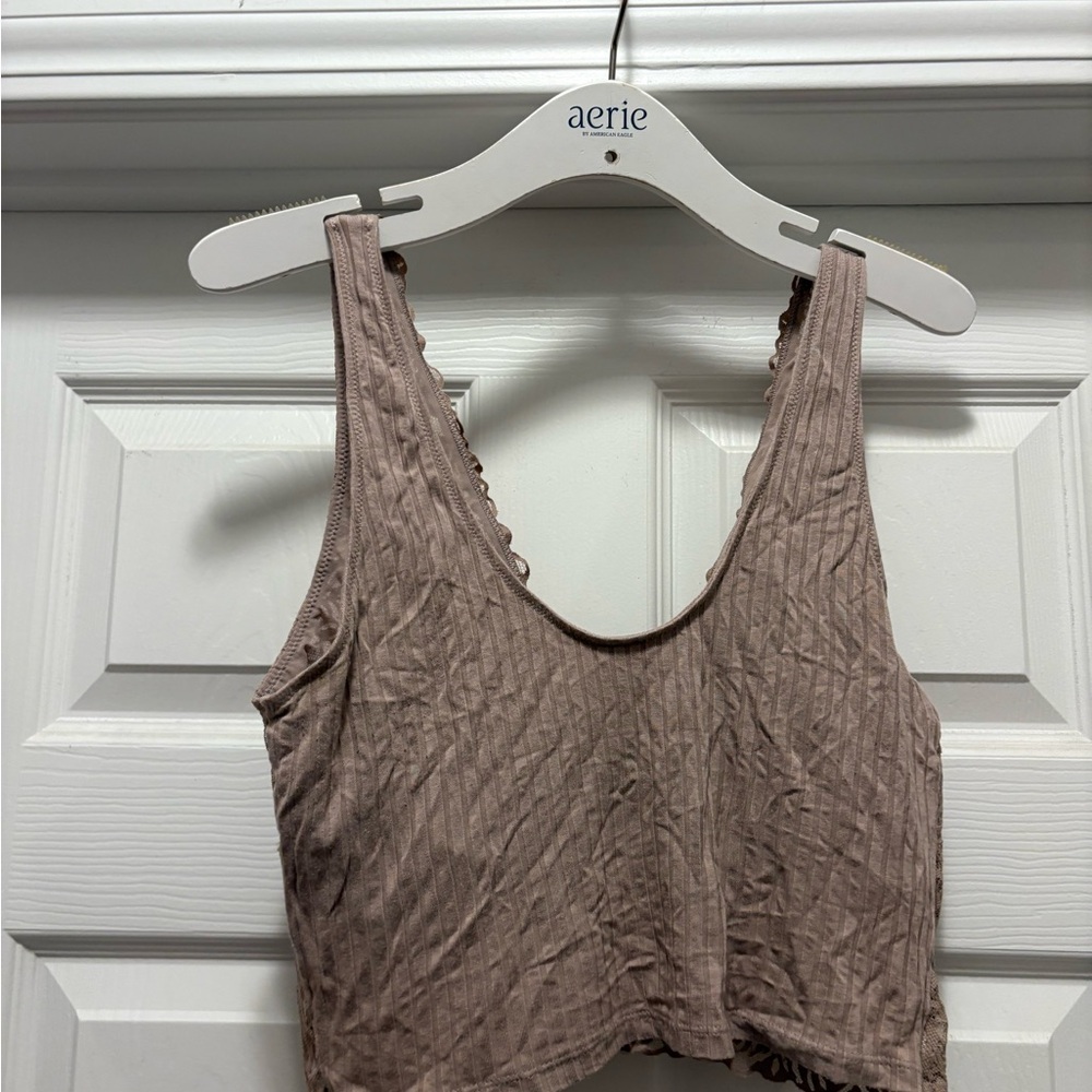 Aerie Dusty Rose Laceback Bra Top